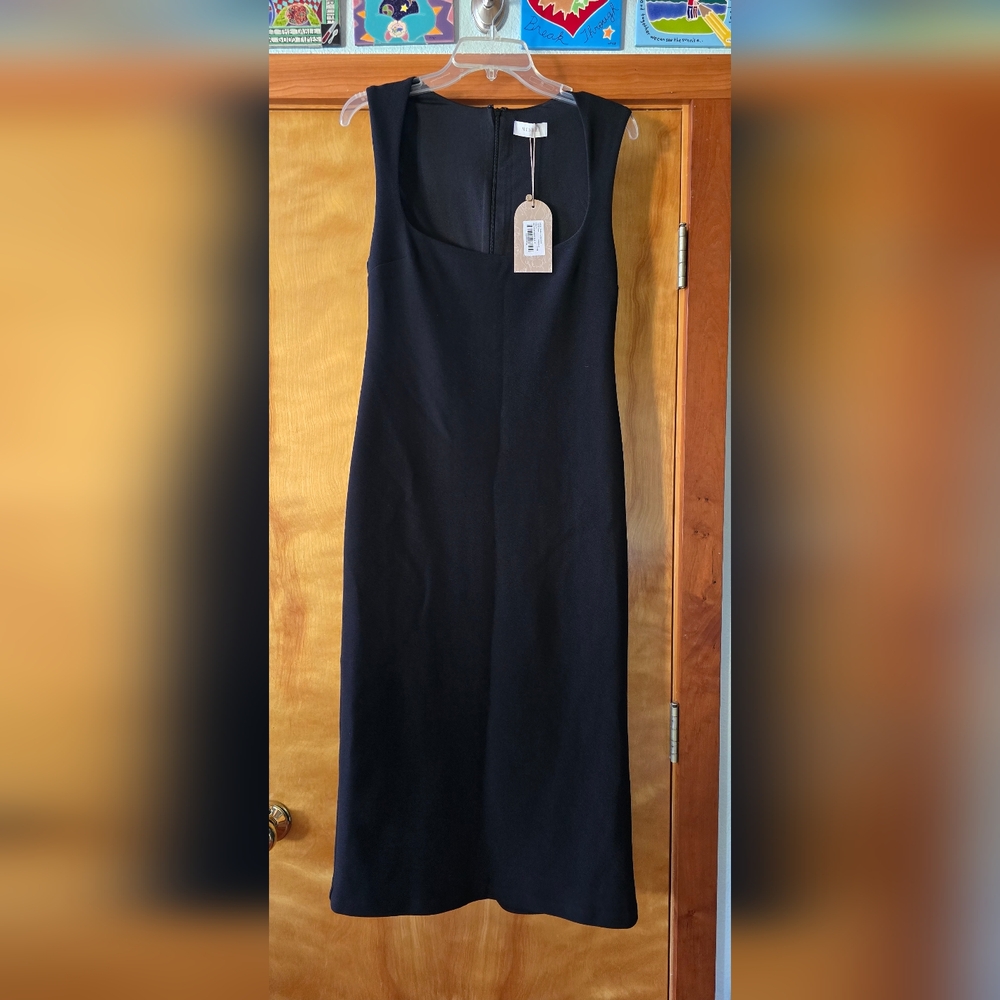 NWT Meshki Frida Crepe black Midi Dress Size XL - Picture 9 of 14